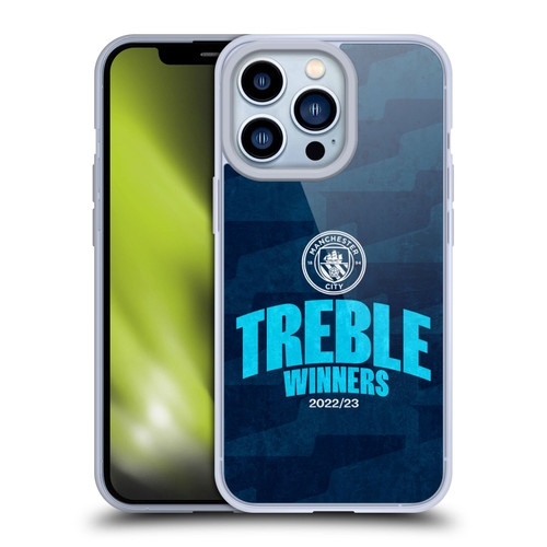 Manchester City Man City FC 2023 Treble Winners Graphics Soft Gel Case for Apple iPhone 13 Pro