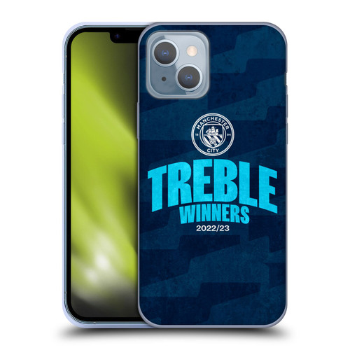 Manchester City Man City FC 2023 Treble Winners Graphics Soft Gel Case for Apple iPhone 14