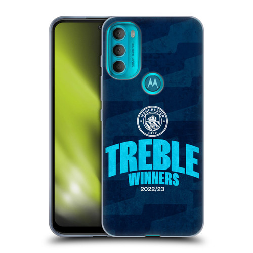 Manchester City Man City FC 2023 Treble Winners Graphics Soft Gel Case for Motorola Moto G71 5G