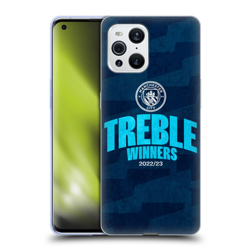 Manchester City Man City FC 2023 Treble Winners Graphics Soft Gel Case for OPPO Find X3 / Pro