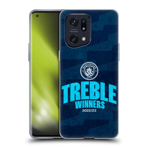 Manchester City Man City FC 2023 Treble Winners Graphics Soft Gel Case for OPPO Find X5 Pro