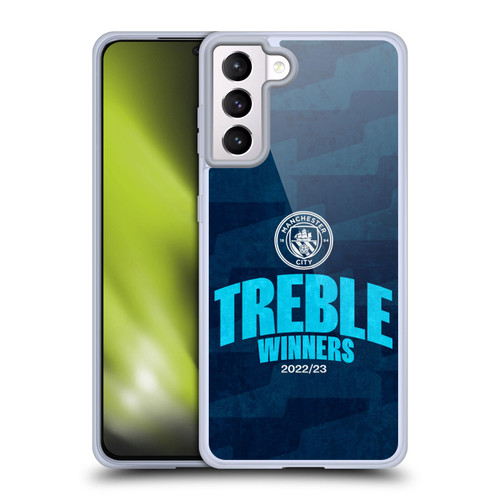 Manchester City Man City FC 2023 Treble Winners Graphics Soft Gel Case for Samsung Galaxy S21+ 5G