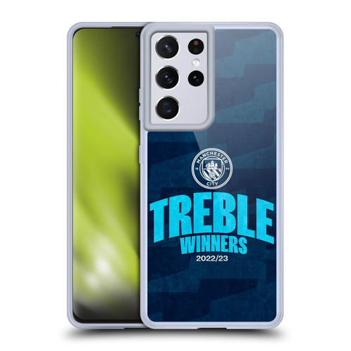Manchester City Man City FC 2023 Treble Winners Graphics Soft Gel Case for Samsung Galaxy S21 Ultra 5G