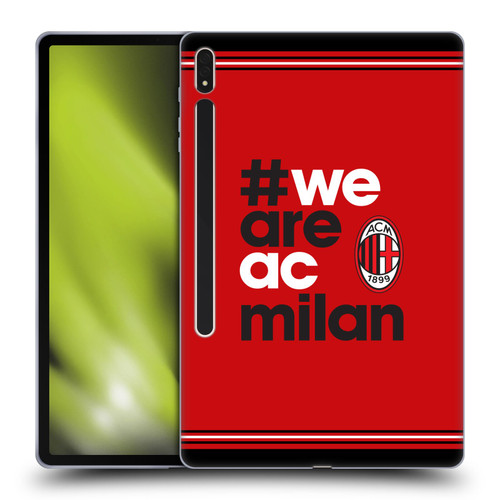 AC Milan Crest Stripes Soft Gel Case for Samsung Galaxy Tab S8 Plus