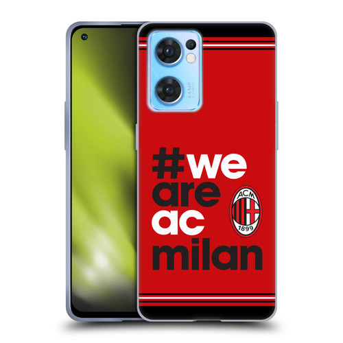 AC Milan Crest Stripes Soft Gel Case for OPPO Reno7 5G / Find X5 Lite