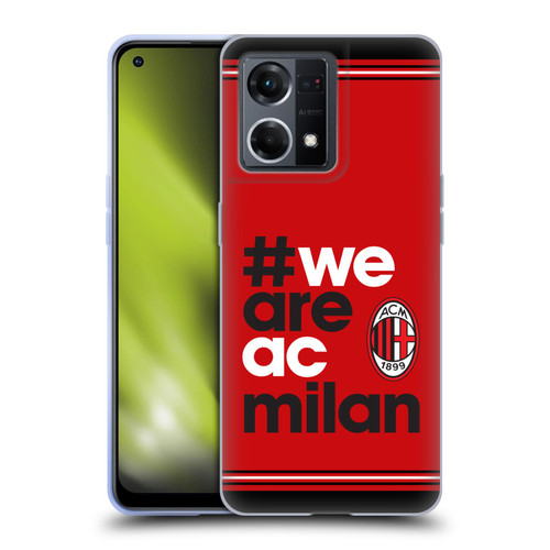 AC Milan Crest Stripes Soft Gel Case for OPPO Reno8 4G