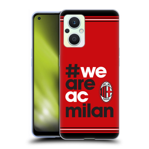 AC Milan Crest Stripes Soft Gel Case for OPPO Reno8 Lite