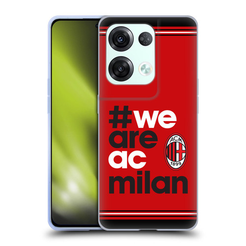 AC Milan Crest Stripes Soft Gel Case for OPPO Reno8 Pro