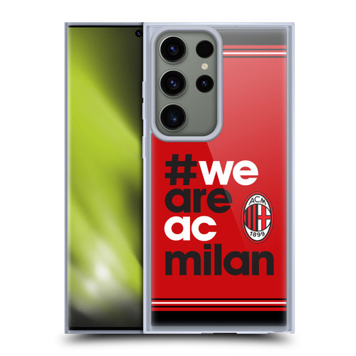 AC Milan Crest Stripes Soft Gel Case for Samsung Galaxy S23 Ultra 5G