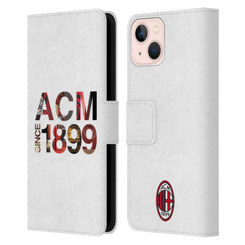 AC Milan Adults 1899 Leather Book Wallet Case Cover For Apple iPhone 13
