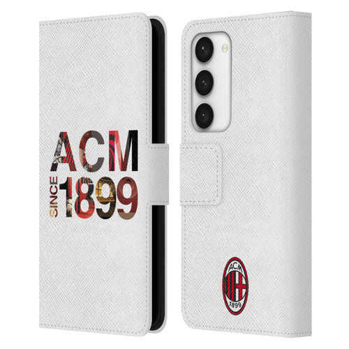 AC Milan Adults 1899 Leather Book Wallet Case Cover For Samsung Galaxy S23 5G