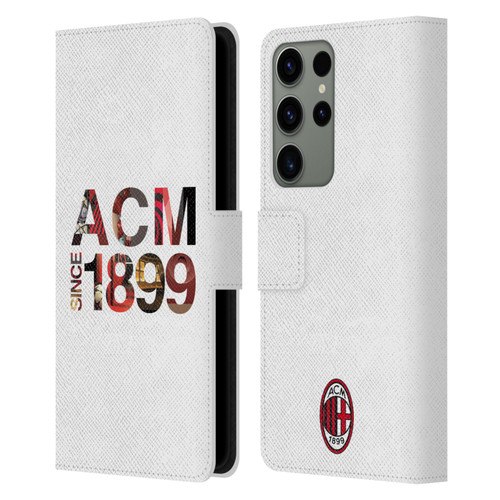 AC Milan Adults 1899 Leather Book Wallet Case Cover For Samsung Galaxy S23 Ultra 5G