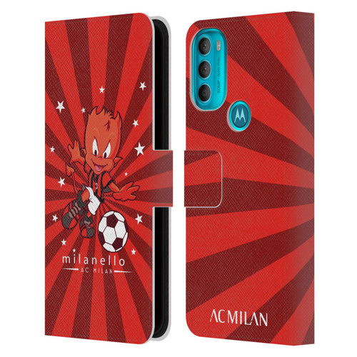 AC Milan Children Milanello 2 Leather Book Wallet Case Cover For Motorola Moto G71 5G