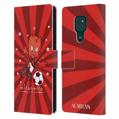 AC Milan Children Milanello 2 Leather Book Wallet Case Cover For Motorola Moto G9 Play