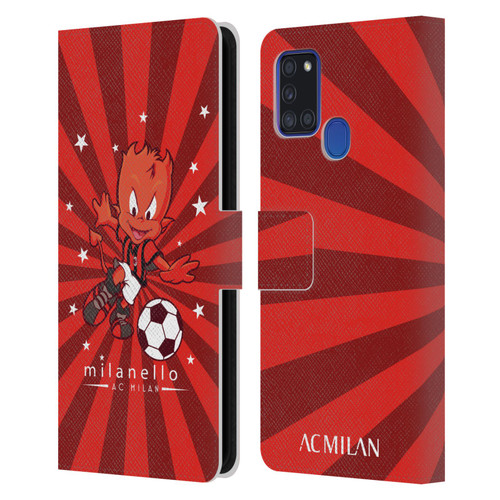 AC Milan Children Milanello 2 Leather Book Wallet Case Cover For Samsung Galaxy A21s (2020)