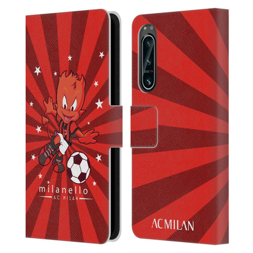 AC Milan Children Milanello 2 Leather Book Wallet Case Cover For Sony Xperia 5 IV