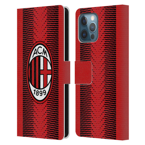 AC Milan 2023/24 Crest Kit Home Leather Book Wallet Case Cover For Apple iPhone 12 Pro Max