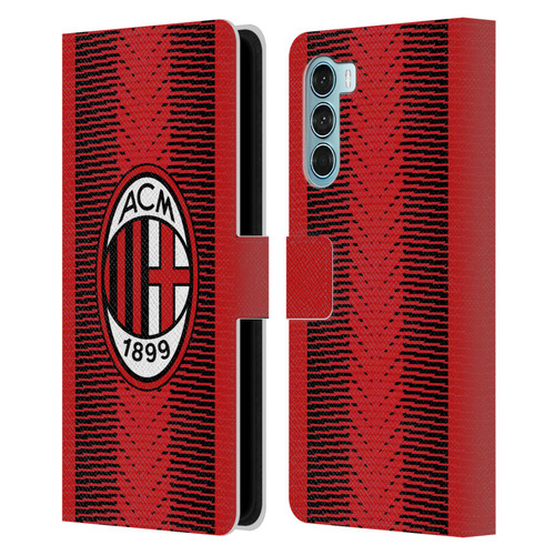 AC Milan 2023/24 Crest Kit Home Leather Book Wallet Case Cover For Motorola Edge S30 / Moto G200 5G