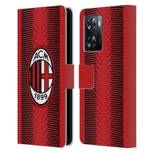 AC Milan 2023/24 Crest Kit Home Leather Book Wallet Case Cover For OPPO A57s