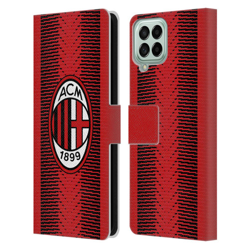 AC Milan 2023/24 Crest Kit Home Leather Book Wallet Case Cover For Samsung Galaxy M33 (2022)