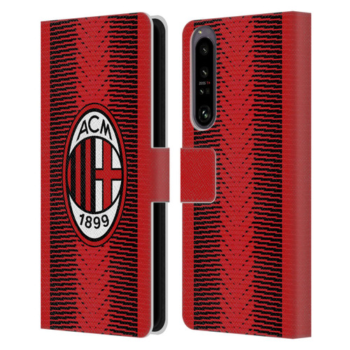 AC Milan 2023/24 Crest Kit Home Leather Book Wallet Case Cover For Sony Xperia 1 IV