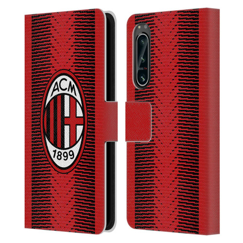 AC Milan 2023/24 Crest Kit Home Leather Book Wallet Case Cover For Sony Xperia 5 IV