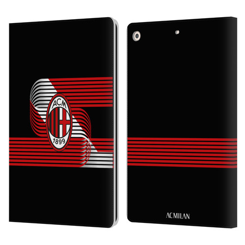 AC Milan Crest Patterns Diagonal Leather Book Wallet Case Cover For Apple iPad 10.2 2019/2020/2021