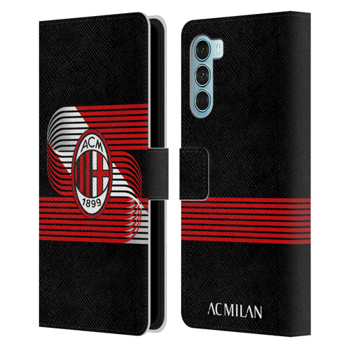 AC Milan Crest Patterns Diagonal Leather Book Wallet Case Cover For Motorola Edge S30 / Moto G200 5G