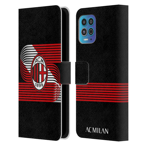 AC Milan Crest Patterns Diagonal Leather Book Wallet Case Cover For Motorola Moto G100