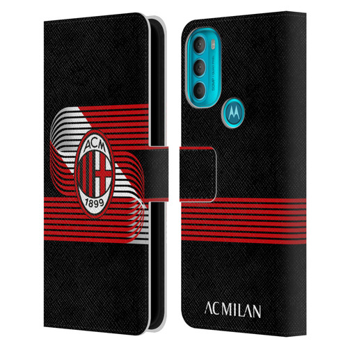 AC Milan Crest Patterns Diagonal Leather Book Wallet Case Cover For Motorola Moto G71 5G