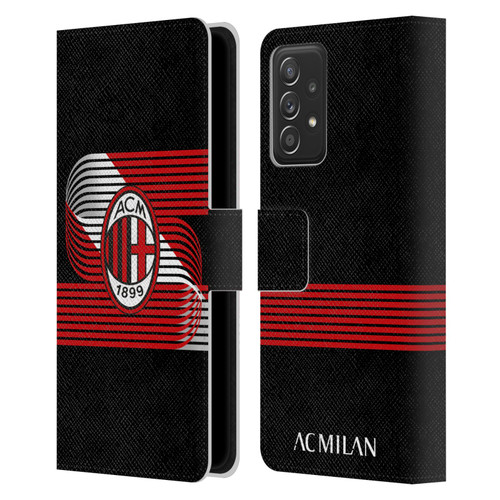 AC Milan Crest Patterns Diagonal Leather Book Wallet Case Cover For Samsung Galaxy A52 / A52s / 5G (2021)