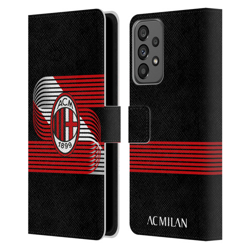 AC Milan Crest Patterns Diagonal Leather Book Wallet Case Cover For Samsung Galaxy A73 5G (2022)