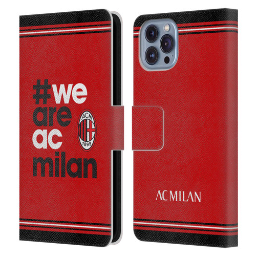 AC Milan Crest Stripes Leather Book Wallet Case Cover For Apple iPhone 14