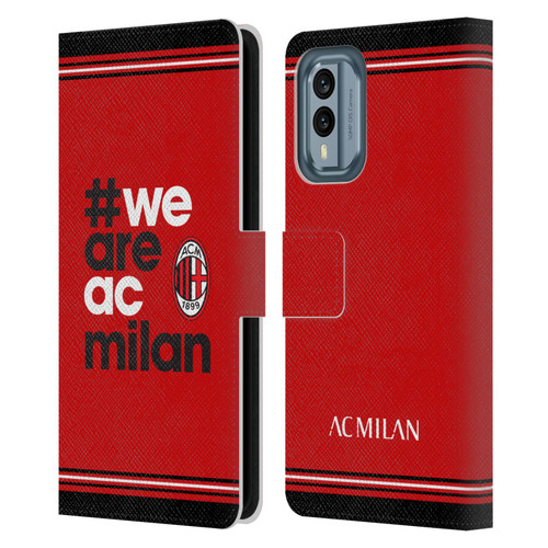 AC Milan Crest Stripes Leather Book Wallet Case Cover For Nokia X30