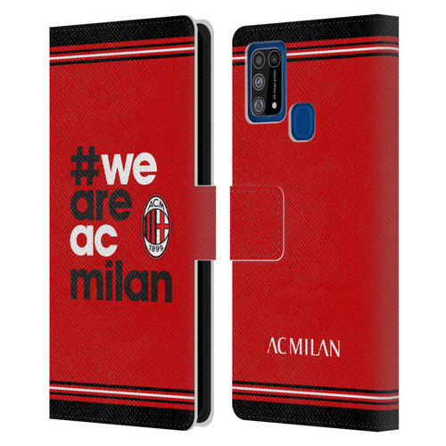 AC Milan Crest Stripes Leather Book Wallet Case Cover For Samsung Galaxy M31 (2020)