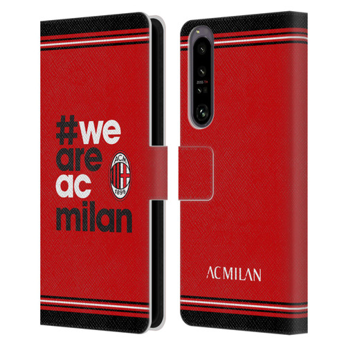 AC Milan Crest Stripes Leather Book Wallet Case Cover For Sony Xperia 1 IV