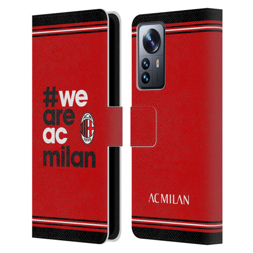 AC Milan Crest Stripes Leather Book Wallet Case Cover For Xiaomi 12 Pro