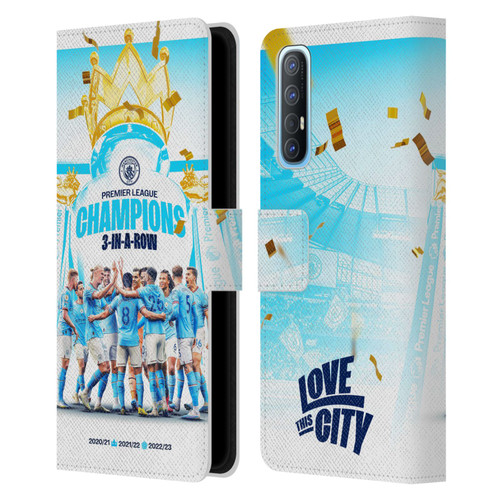 Manchester City Man City FC 2023 Champions Team Poster Leather Book Wallet Case Cover For OPPO Find X2 Neo 5G