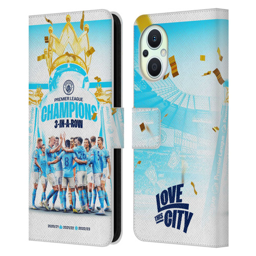 Manchester City Man City FC 2023 Champions Team Poster Leather Book Wallet Case Cover For OPPO Reno8 Lite