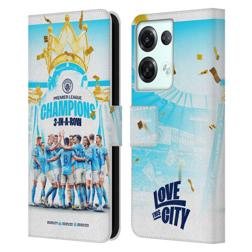 Manchester City Man City FC 2023 Champions Team Poster Leather Book Wallet Case Cover For OPPO Reno8 Pro