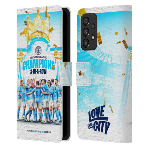 Manchester City Man City FC 2023 Champions Team Poster Leather Book Wallet Case Cover For Samsung Galaxy A33 5G (2022)