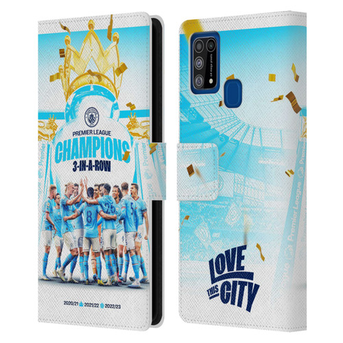 Manchester City Man City FC 2023 Champions Team Poster Leather Book Wallet Case Cover For Samsung Galaxy M31 (2020)