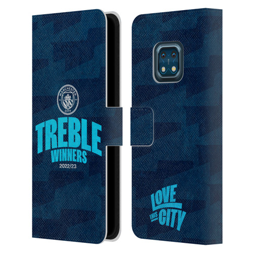 Manchester City Man City FC 2023 Treble Winners Graphics Leather Book Wallet Case Cover For Nokia XR20