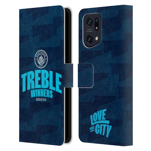 Manchester City Man City FC 2023 Treble Winners Graphics Leather Book Wallet Case Cover For OPPO Find X5