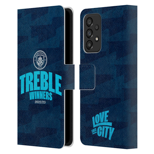 Manchester City Man City FC 2023 Treble Winners Graphics Leather Book Wallet Case Cover For Samsung Galaxy A33 5G (2022)