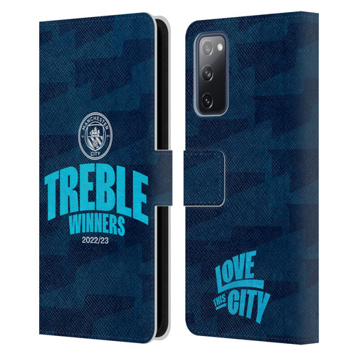 Manchester City Man City FC 2023 Treble Winners Graphics Leather Book Wallet Case Cover For Samsung Galaxy S20 FE / 5G