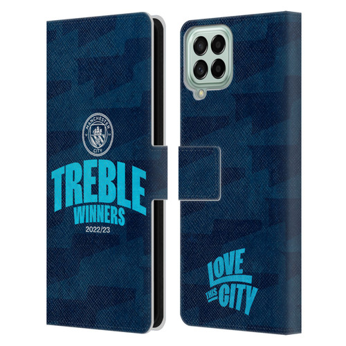 Manchester City Man City FC 2023 Treble Winners Graphics Leather Book Wallet Case Cover For Samsung Galaxy M53 (2022)