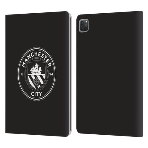 Manchester City Man City FC Badge Black White Mono Leather Book Wallet Case Cover For Apple iPad Pro 11 2020 / 2021 / 2022