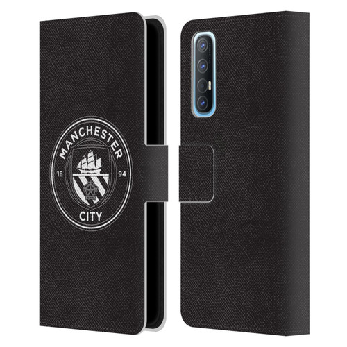 Manchester City Man City FC Badge Black White Mono Leather Book Wallet Case Cover For OPPO Find X2 Neo 5G