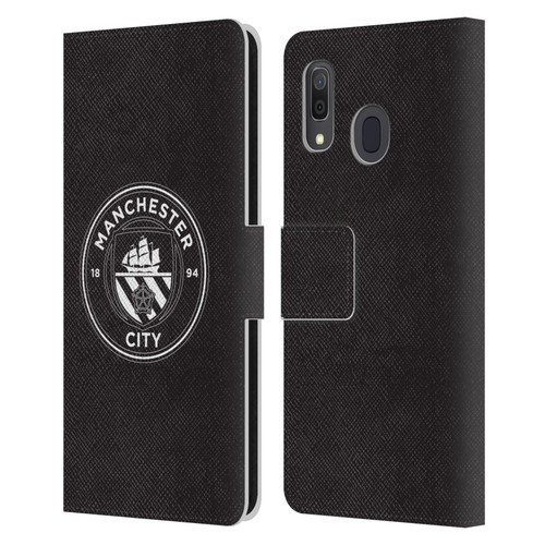 Manchester City Man City FC Badge Black White Mono Leather Book Wallet Case Cover For Samsung Galaxy A33 5G (2022)